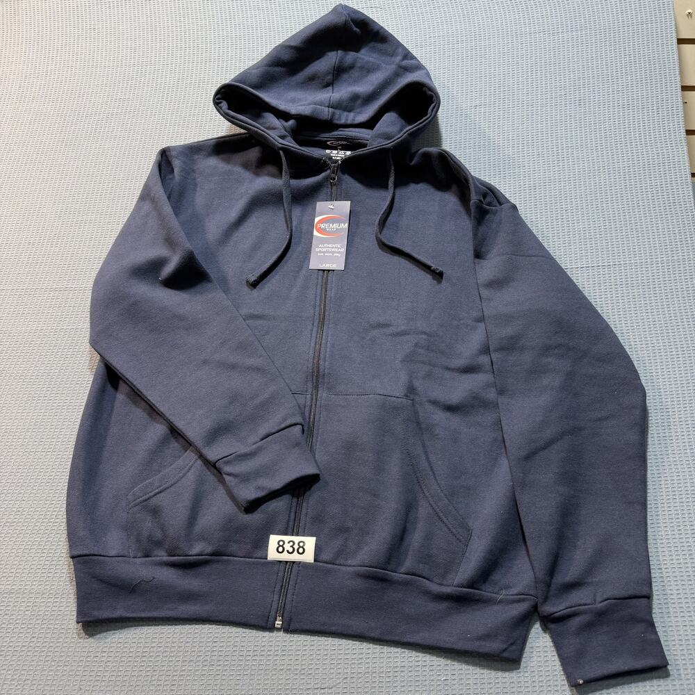 PREMIUM Men Black Hoodie Sz L‎ Brand New